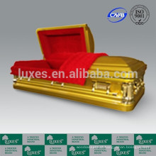 LUXES estilo americano 18ga caixão de Metal dourado caixão